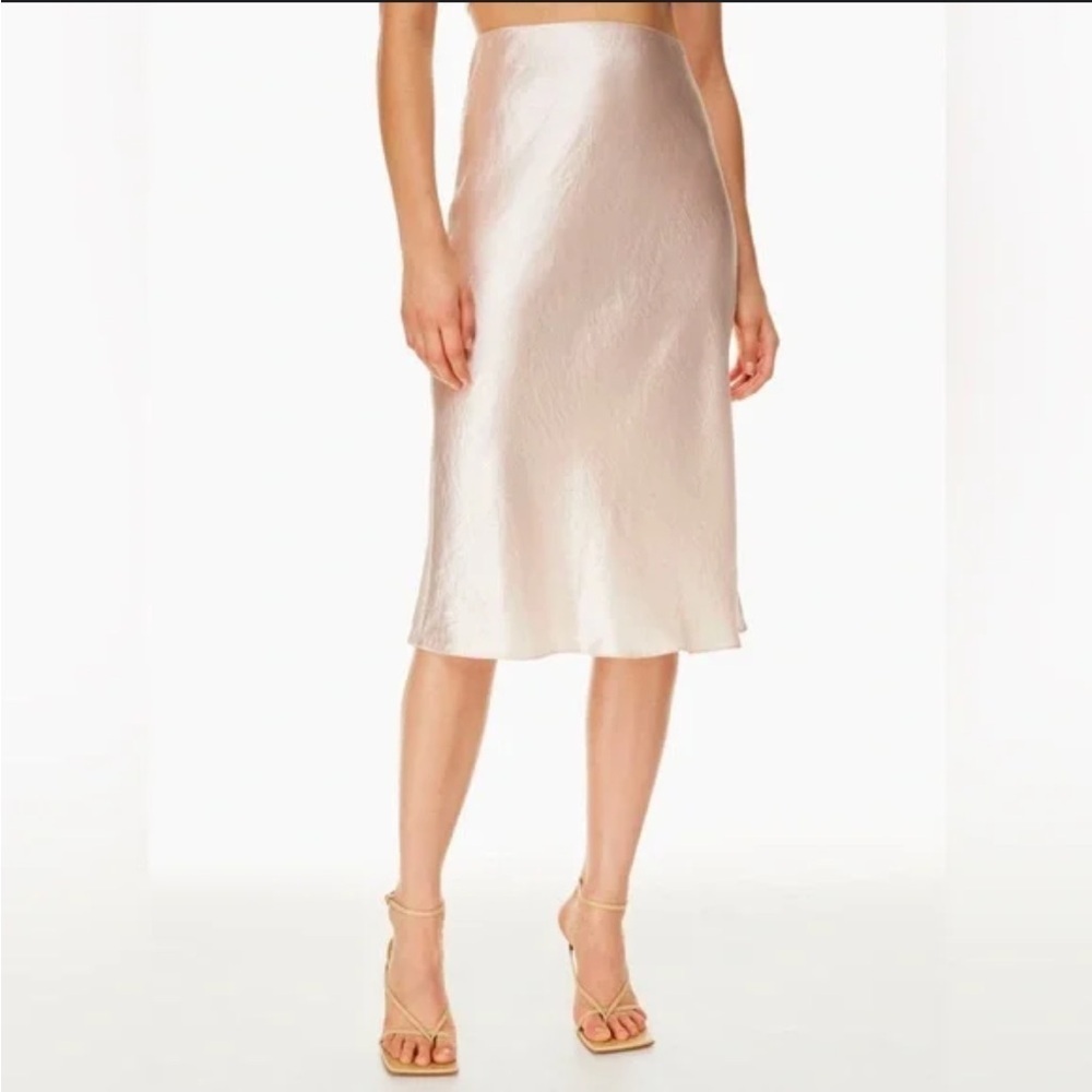Babaton Satin Midi Skirt in Cream